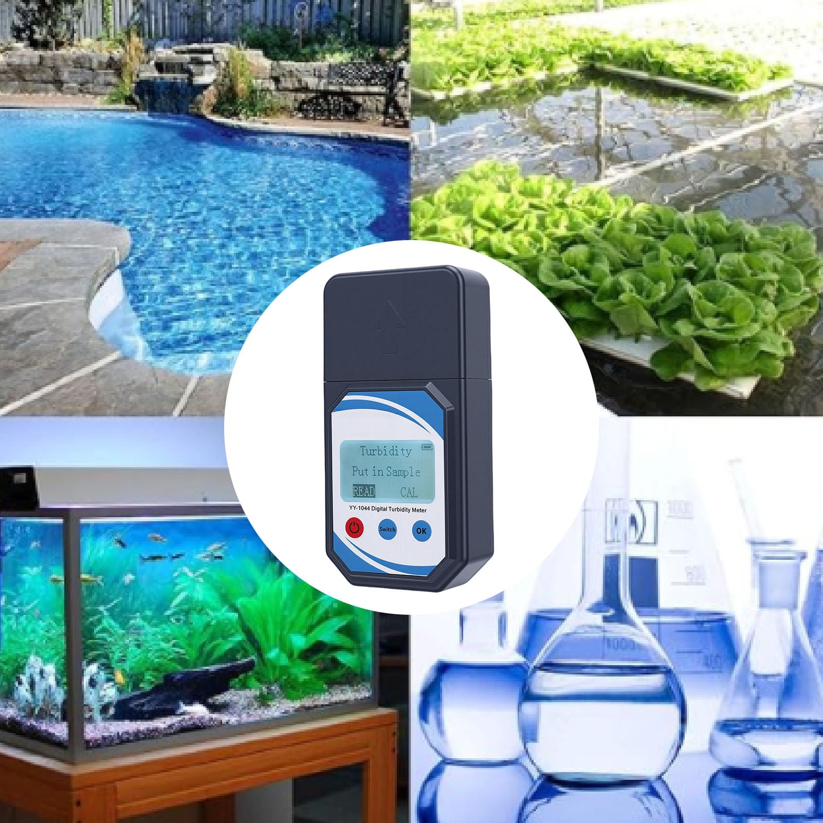 Yosoo Health Gear Medidor de Turbidez Portátil, Material ABS, Rango de Medición Preciso para Pruebas de Calidad del Agua en Laboratorios y Acuicultura