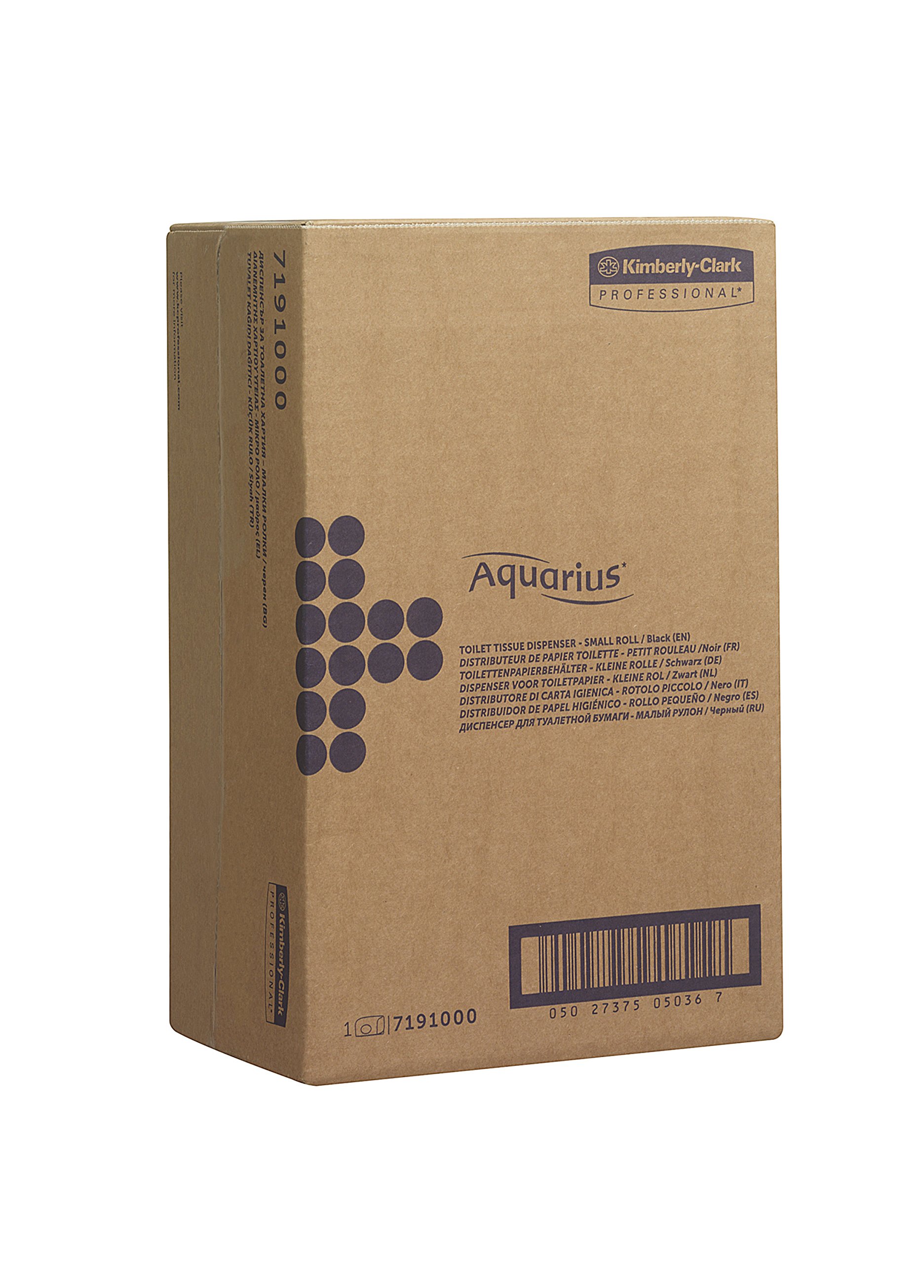 Aquarius, 7191, dispensador de papel higiénico en rollo pequeño, negro, 1 x 1 dispensador