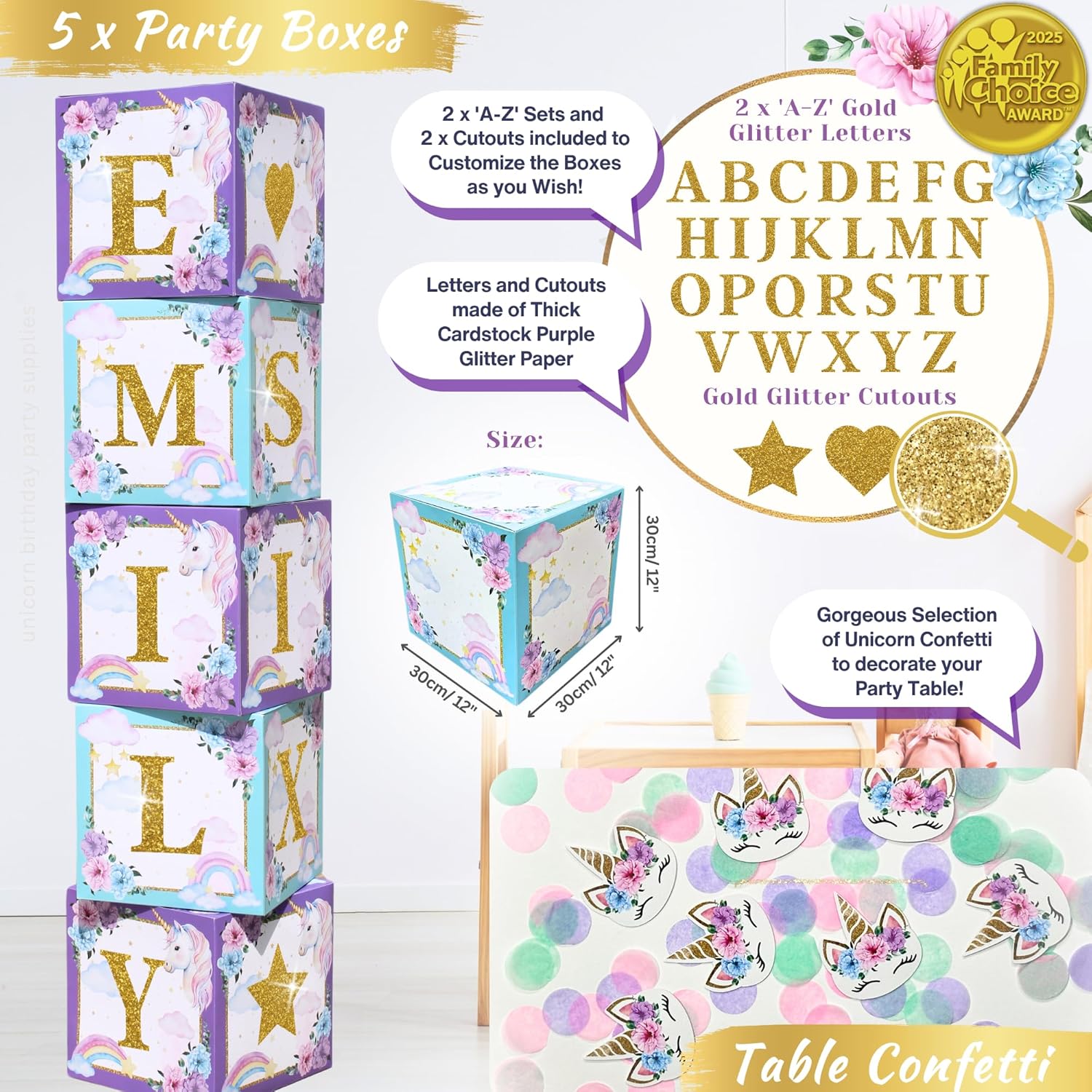 245 Pc Premium Unicorn Birthday Decorations for Girls Kit, All-in-1 Party Supplies Pack With Balloon Garland, Fringe Curtains, Foil Balloons, Backdrop, Crown, Sash - Pink, Purple, Teal, Gold