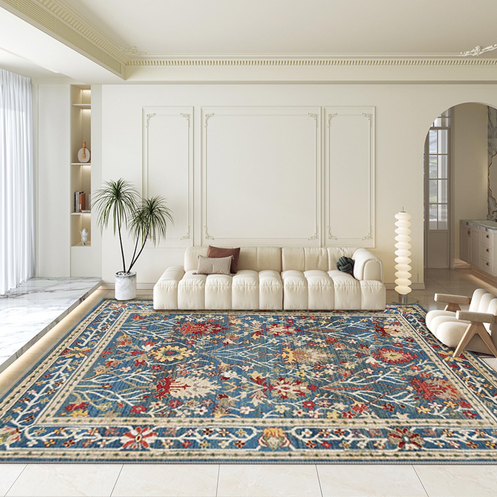 Felpudo Entrada Casa Azul Amarillo Beige Alfombra Salon Lavable Alfombra Entrada Casa Exterior Poliéster Felpudo Exterior Lluvia Suave Alfombras de Habitacion Salon Antideslizante Tapete 100x150cm