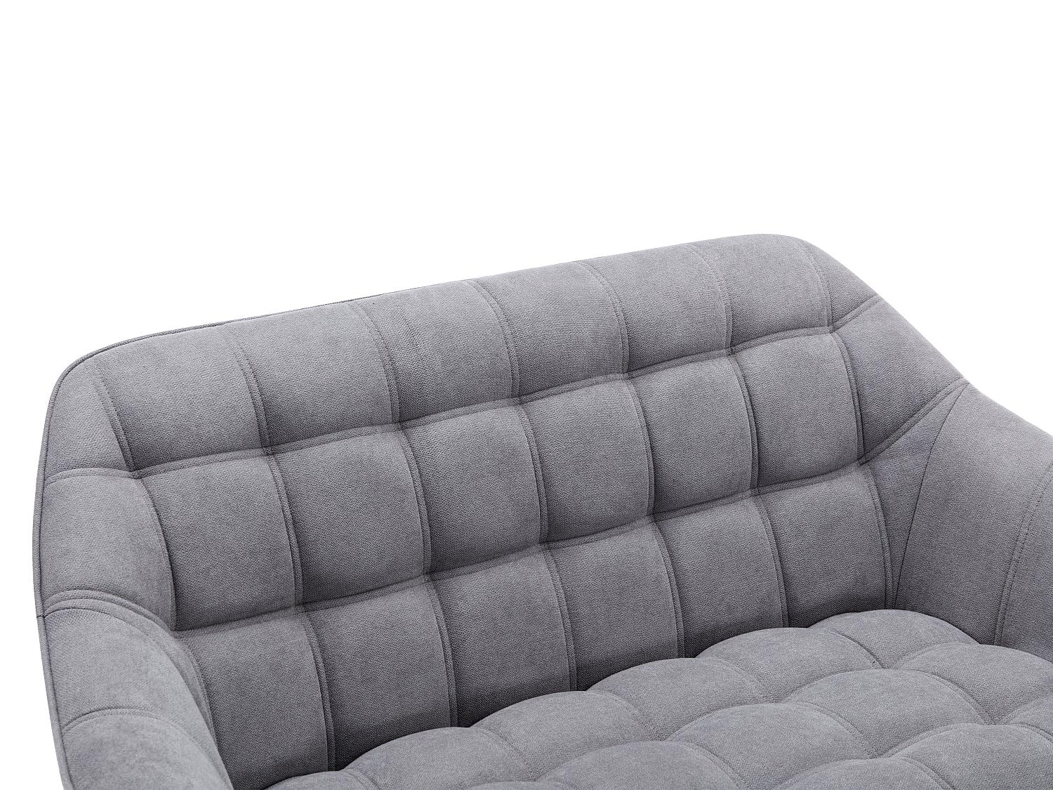 Vente-unique - Canapé 2 Places et Fauteuil en Tissu Gris Caserta