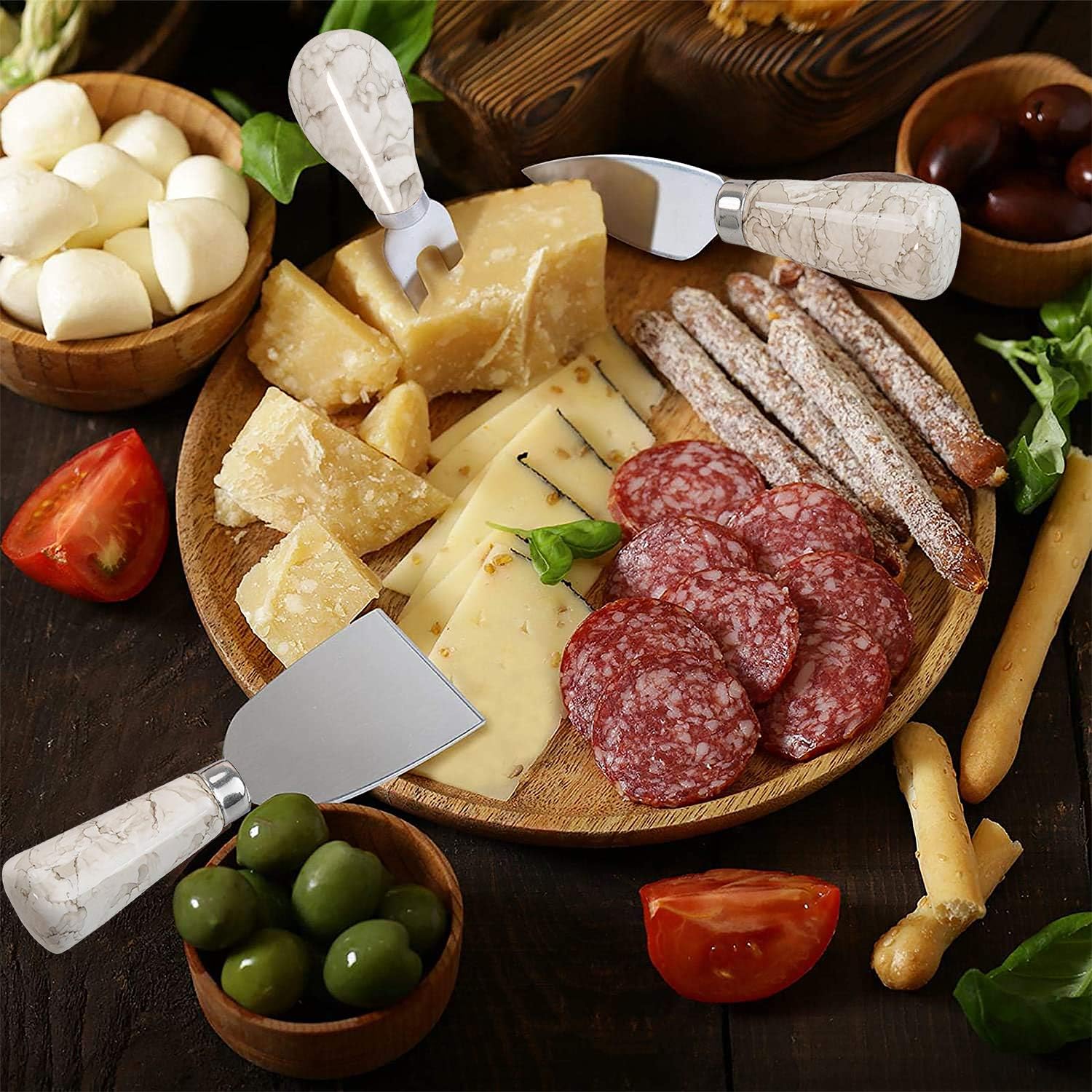 Exclusive Special Cheese Knife Set, Halloween Gift Cheese Knives 6-Pieces Stainless Steel Cheese Knife Collection with Cheese Slicer and Cheese Cutters (Ceramic handle Gift-Ready) Flash Sale Buy 1 get 1 Cheese Knife Set, Halloween Gift Cheese Knives 6-Pieces Stainless Steel Cheese Knife Collection with Cheese Slicer and Cheese Cutters (Ceramic handle Gift-Ready)