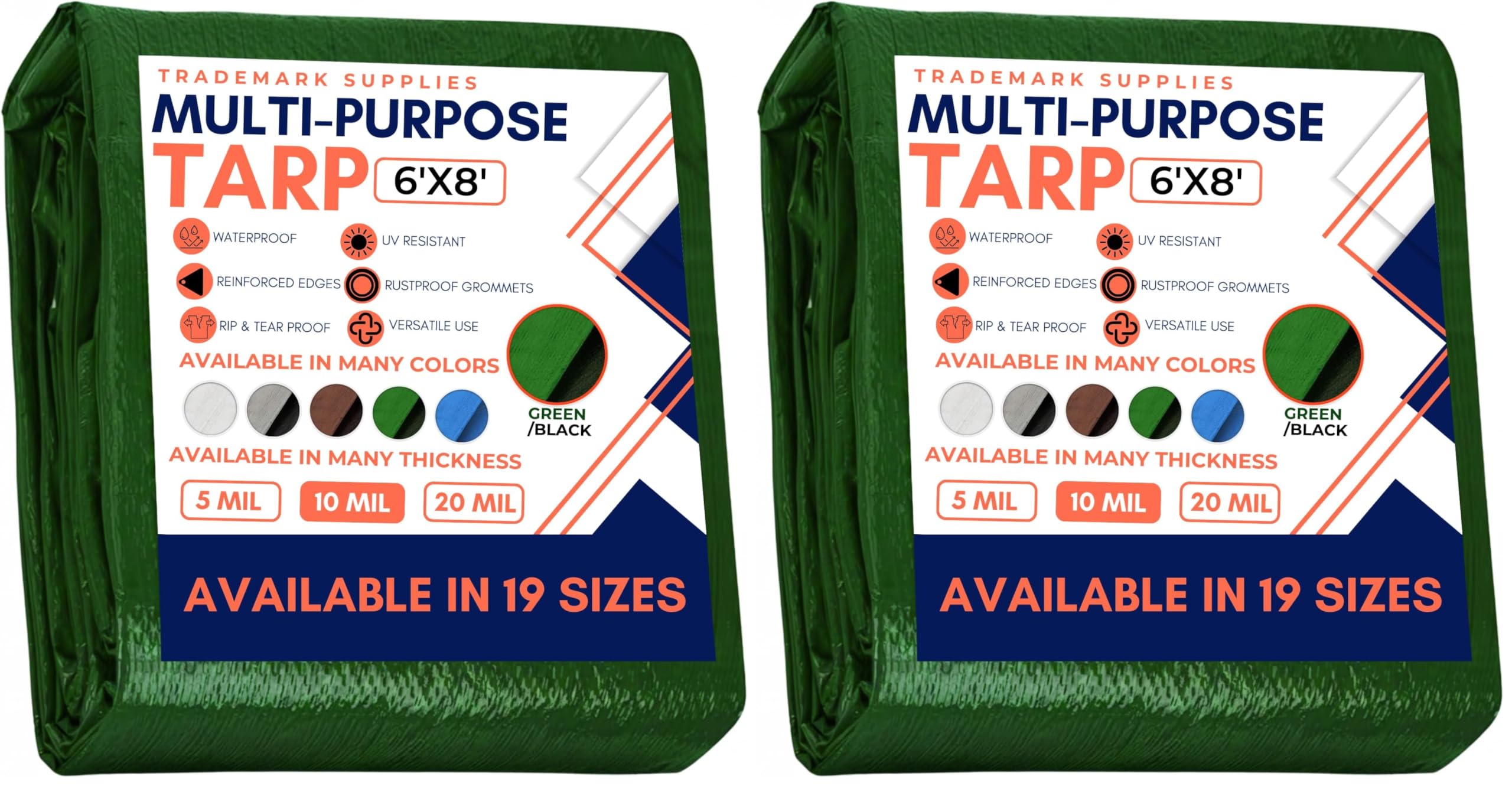 Tarp Cover Brown/Black Heavy Duty 8'X10' Thick Material, Waterproof, Great for Tarpaulin Canopy Tent, Boat, RV Or Pool Cover (8X10 Heavy Duty Poly Tarp Brown/Black) — view 56
