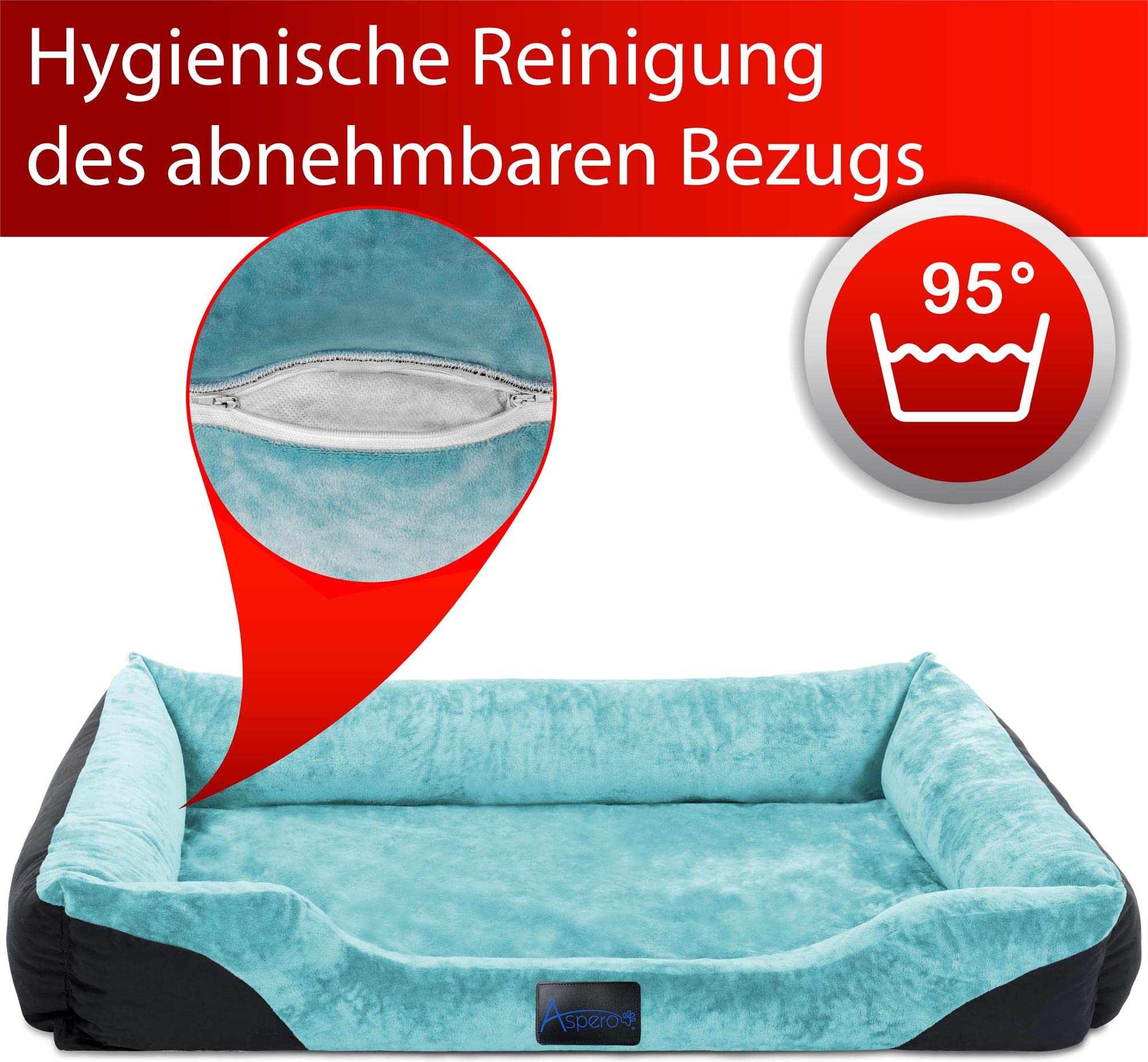 normani Hundekorb Hundebett + Decke - Haustierbett - Waschbarer Bezug bis 95 ° - für Katzen und Hundegeeignet - aus schadstoffreiem Material Farbe Blau Größe 70 cm x 100 cm