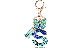 JINGUAZI: The Perfect Monogram Keychains for Women, Adorned with Tassels and Butterflies
