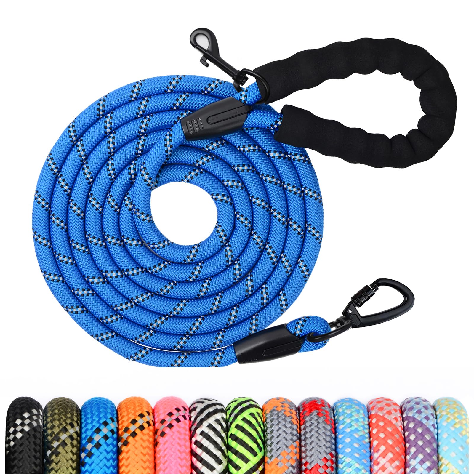 Guinzaglio per Cani, 1.2M 1.5M 2M 3M 5M 10M 20M 30M Lungo Nylon Guinzaglio Cani Resistente Leggero con Comoda Impugnatura, Riflettente Lunghina Cane, Adatto per Cuccioli, Piccoli, Medi e Grandi