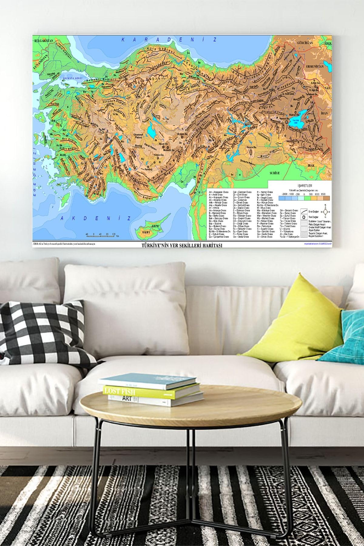 Postermanya (pster18285) Türkiye Haritası Eğitim Kanvas Tablo 2 50 x 70