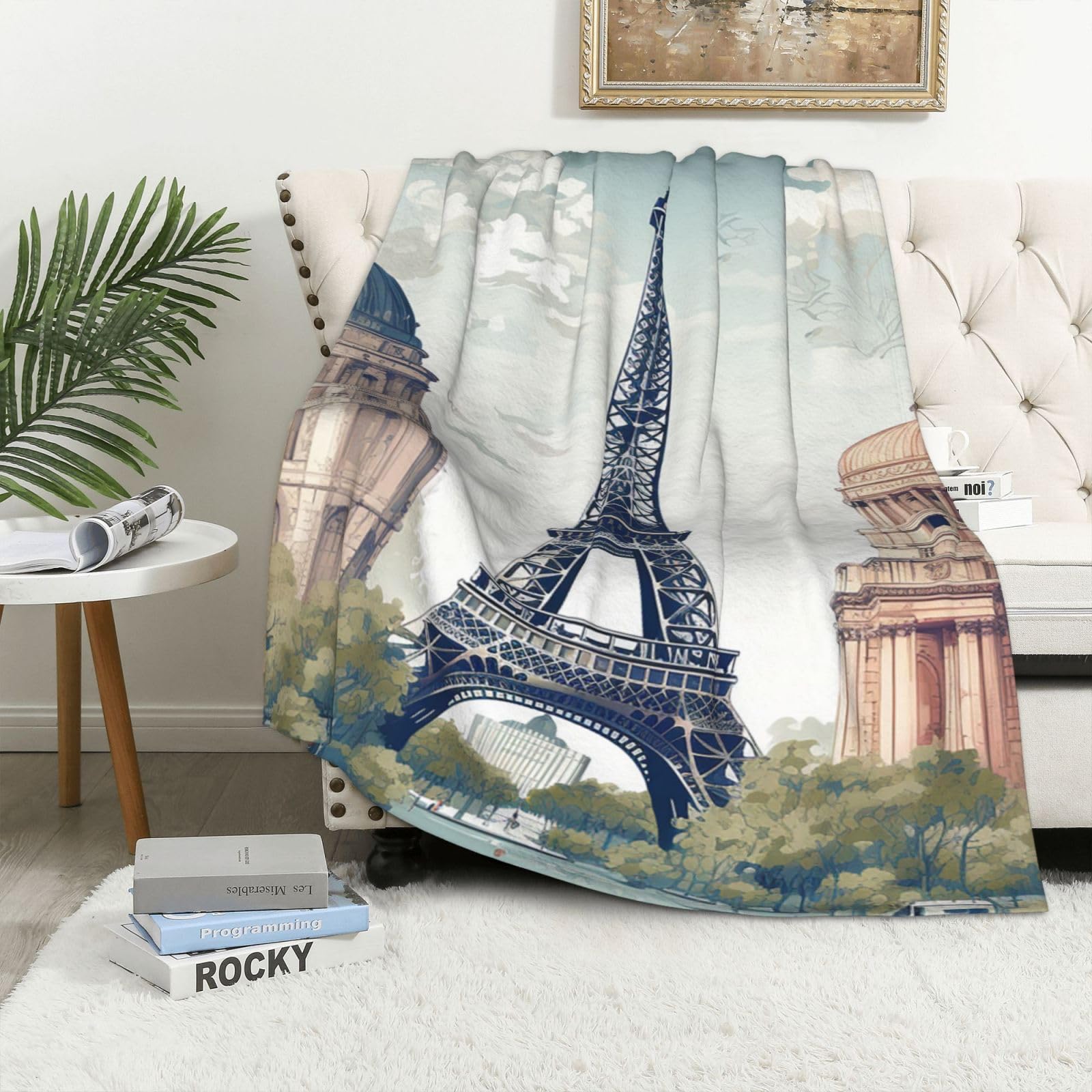 Couverture polaire en flanelle motif Paris pour des instants cocooning douillets