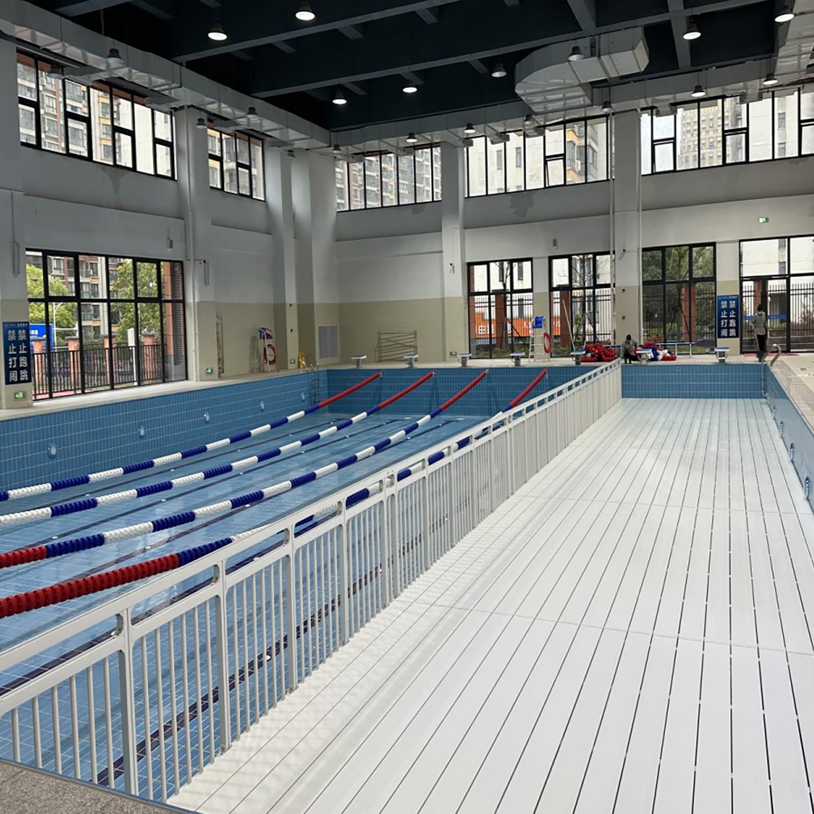 Waterparks/ Stadiums/ Resorts Swimming Pool Safety Barrier, Sturdy Underwater Guardrail Plate Panel for Partitions/Sections, 3 6 9 13 16 20 23 32 FT Long Splicable Pool Fence Railing(L 1m/3.3ft)