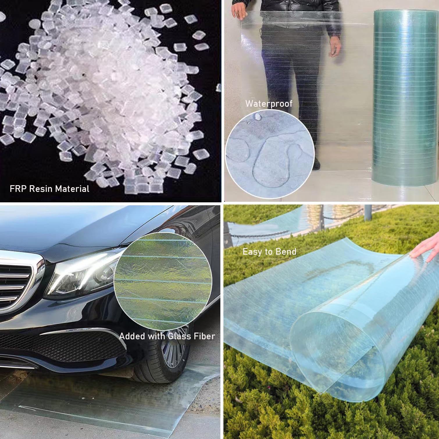 Placas De Policarbonato para Tejados,Lámina de Fibra de Vidrio 1,2mm Grosor,Impermeable y UV Panel de Plástico Transparente,Marquesinas Exterior Invernadero,Fácil de Cortar (1,5m x 12m)