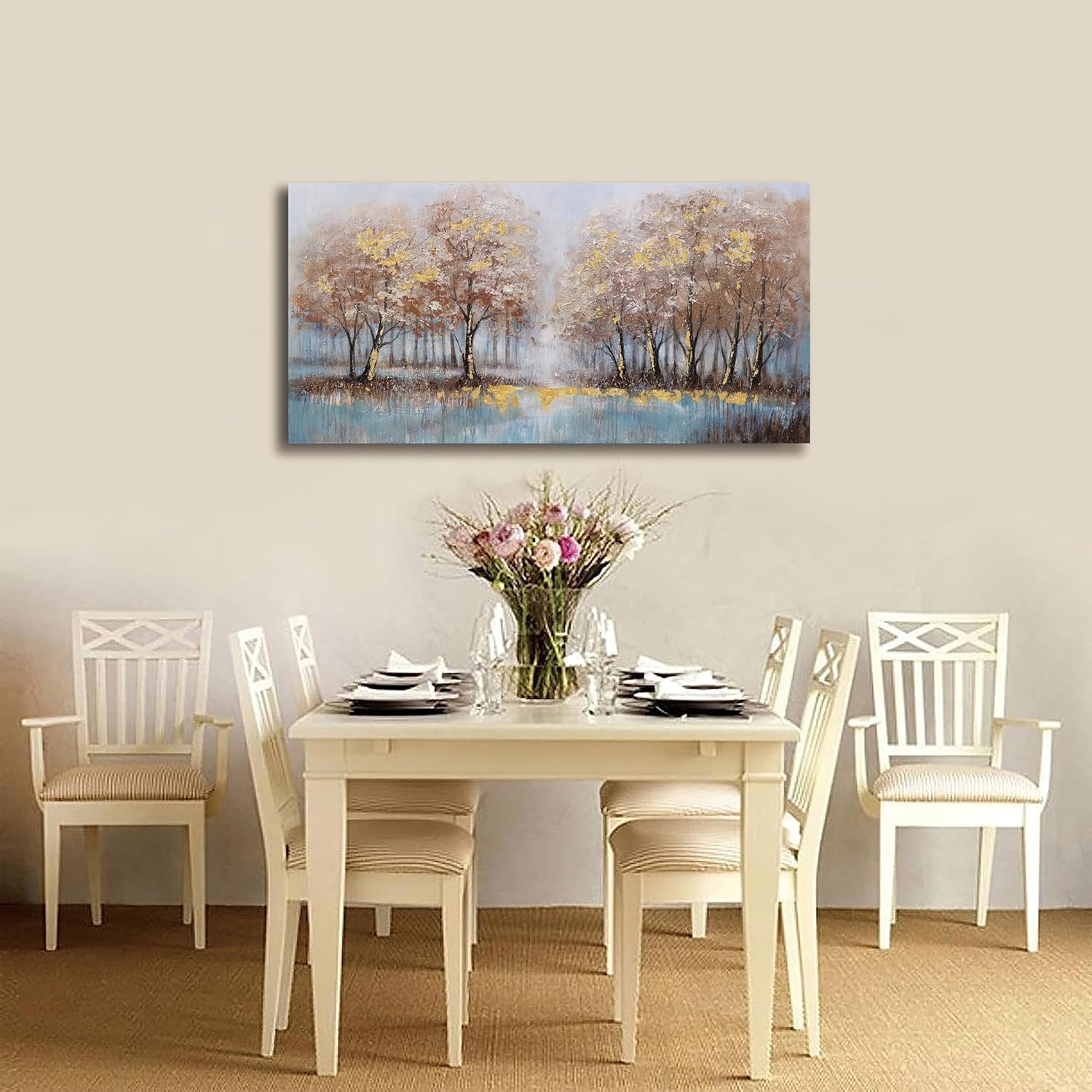 Yuaxker Tree of Life Canvas Painting Brown and Gold Tree Wall Art Large Modern Aesthetic Wall Decor for Living Room, Bedroom, Dining Room Office Home Decor Artwork 30x60 inch