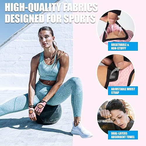 Miniatura 4 de RIGWARL Guantes de entrenamiento, guantes de fitness ligeros con protección completa de la palma y excelente agarre para hombres y mujeres, guantes