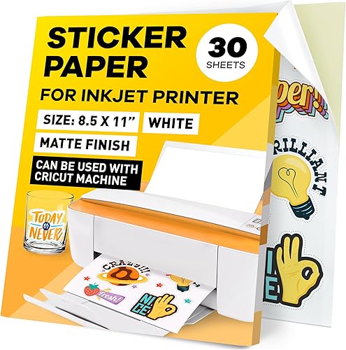 Papel adhesivo para impresora de inyección de tinta, papel adhesivo, papel adhesivo de vinilo, papel adhesivo de vinilo para imprimir, (mate, 30