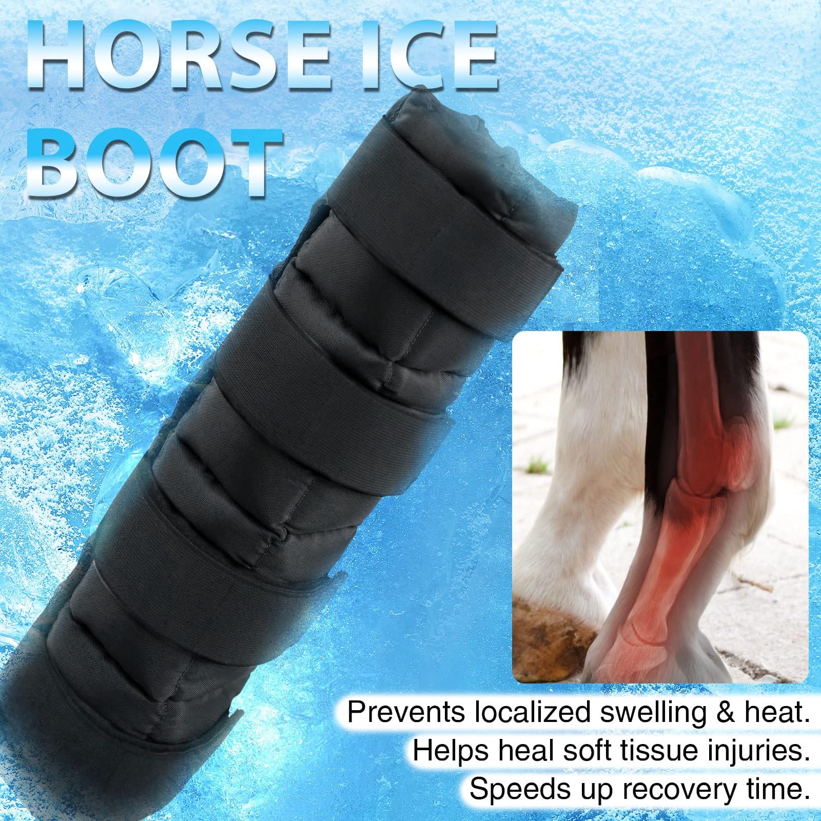 Harrison Howard Bota de hielo para caballo-negro