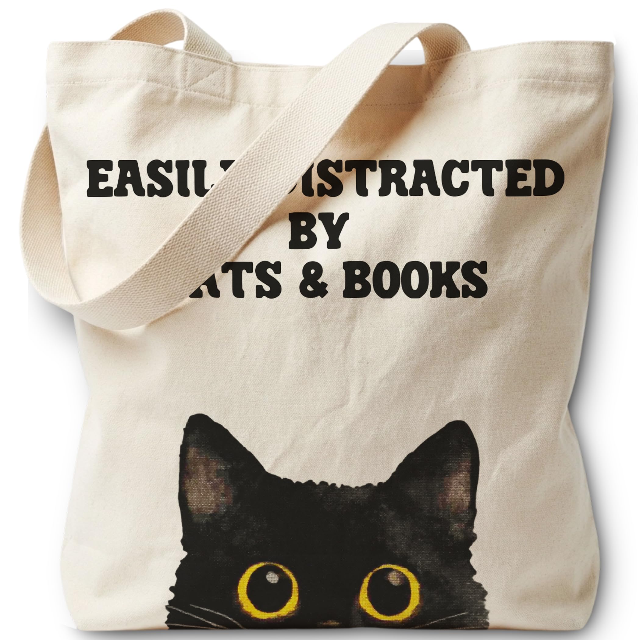 Black Cat Gifts Tote Bag for Women Canvas Bag for Women Grocery Shopping Travel Gym Weekender Vacation Womens