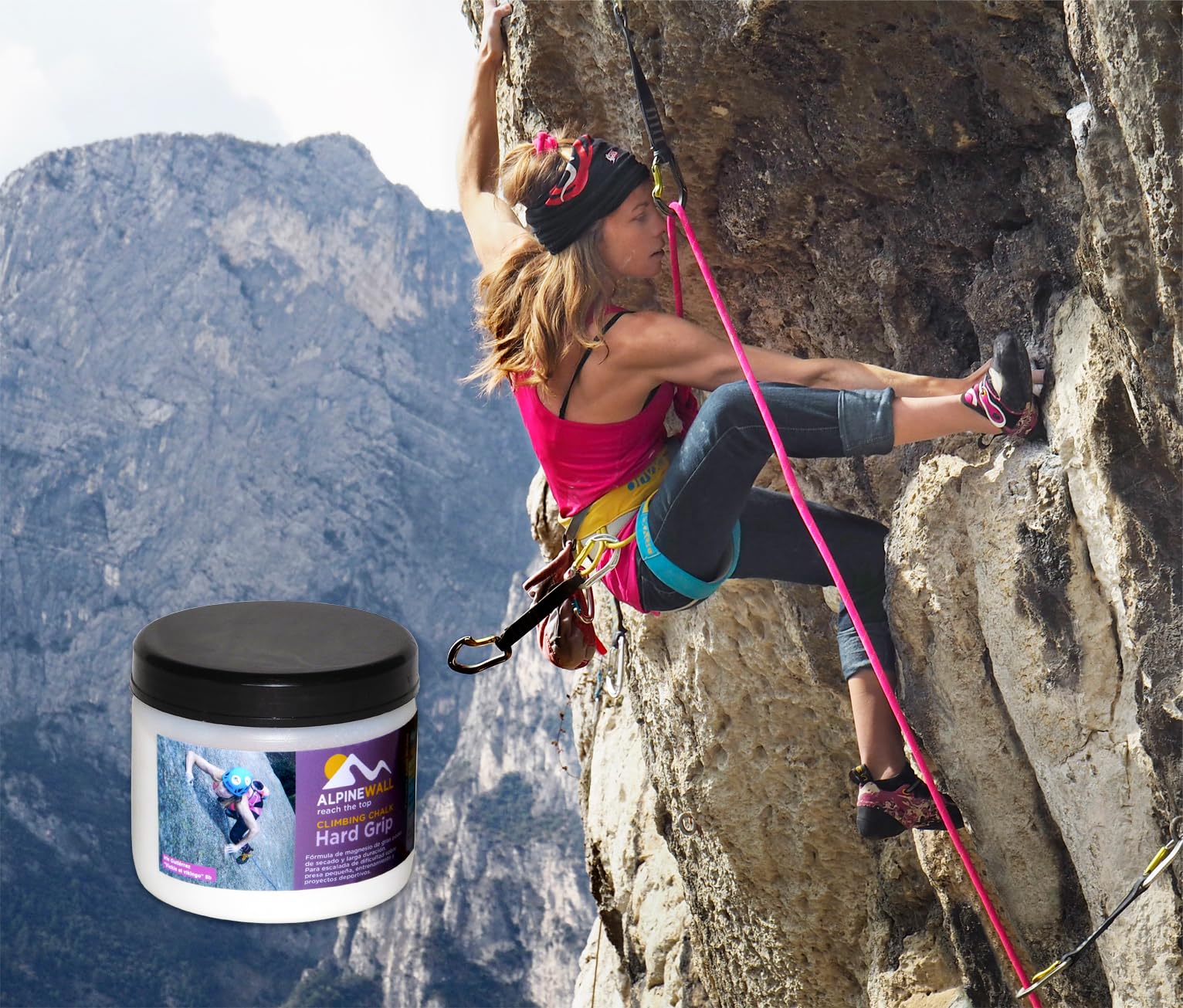 Magnesio Hard Grip, para escalada deportiva de dificultad y bloque. Fórmula concentrada.
