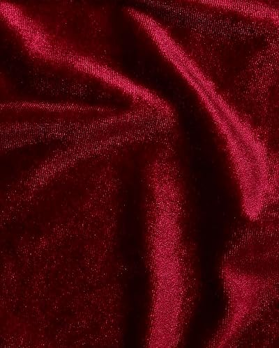 Miniatura 7 de HOTGODEN Tela de terciopelo elástico por The Yard Vino 63" Ancho 2 yardas 95% Poliéster 5% Spandex Tela de terciopelo para costura de bricolaje,