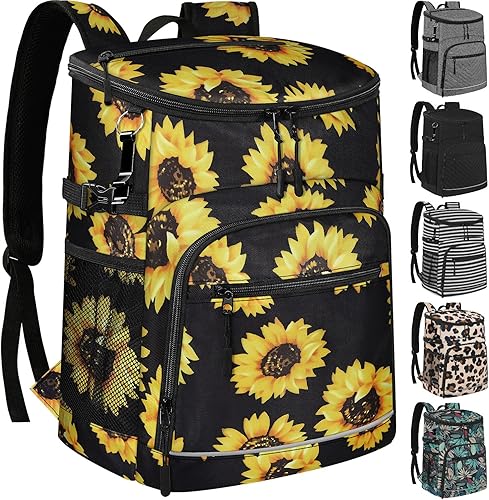 Mochila térmica aislada a prueba de fugas, impermeable, bolsa enfriadora de 30 latas, gran capacidad, ligera, para viajes, camping, playa, hielera