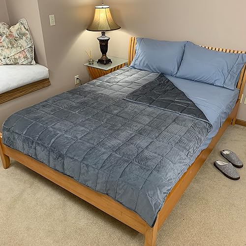 Miniatura 2 de Manta con peso, ideal para niños y adultos, manta pesada con alta transpirabilidad, cuentas de vidrio suaves y duraderas (60 x 80 pulgadas, 15