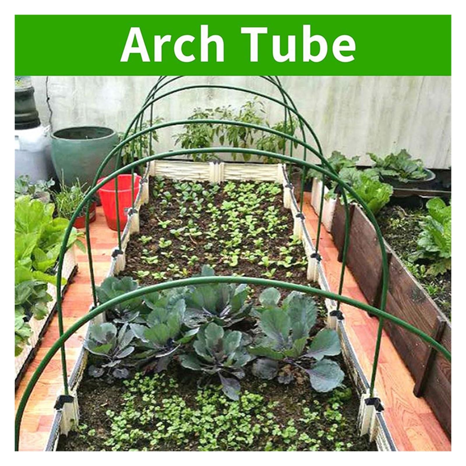 Archi per Serra Orto 1/3/6PCS 11mm Garden Hoops Plastc Frame Gardening Bed Tunnel Support Frame Greenhouse Connecting Hoops Raised Beds Netting(6pcs)