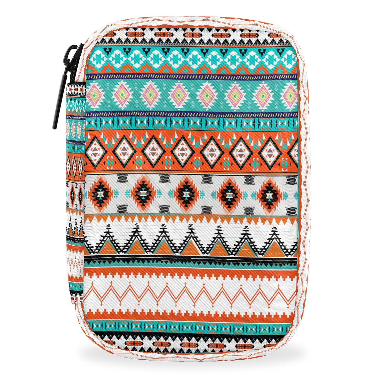 Aztec Western Ethnic Pill Box Small Travel Organizer 7 Day Weekly Geometric Medicine Case Cute Compact Size Vitamin Container Portable Pill Holder Bag