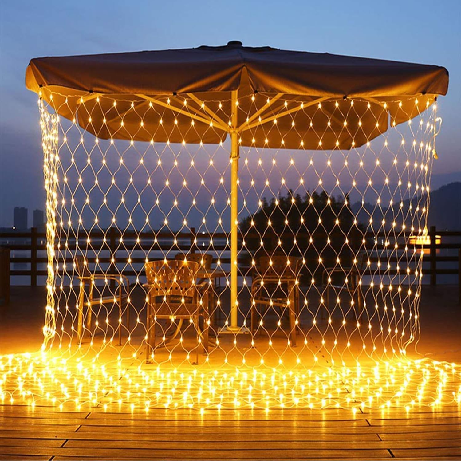 Lexton 190 LED Net Mesh Fairy String Decorative Lights | for Indoor & Outdoor Decorations | Warm White | Pack of 1 | Standard