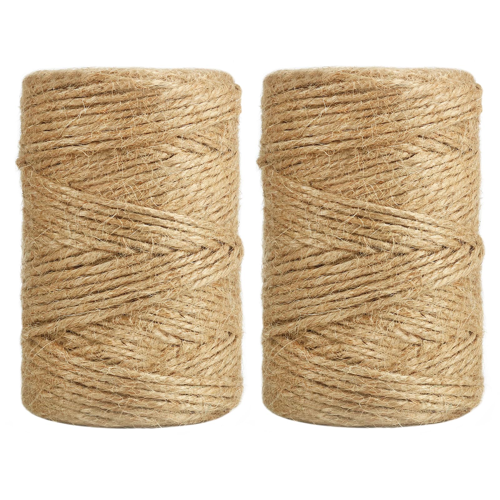 Vivifying 200M Jute Schnur, 2PCS 2MM Braun Juteschnur für Garten Bilder Pflanzen Basteln