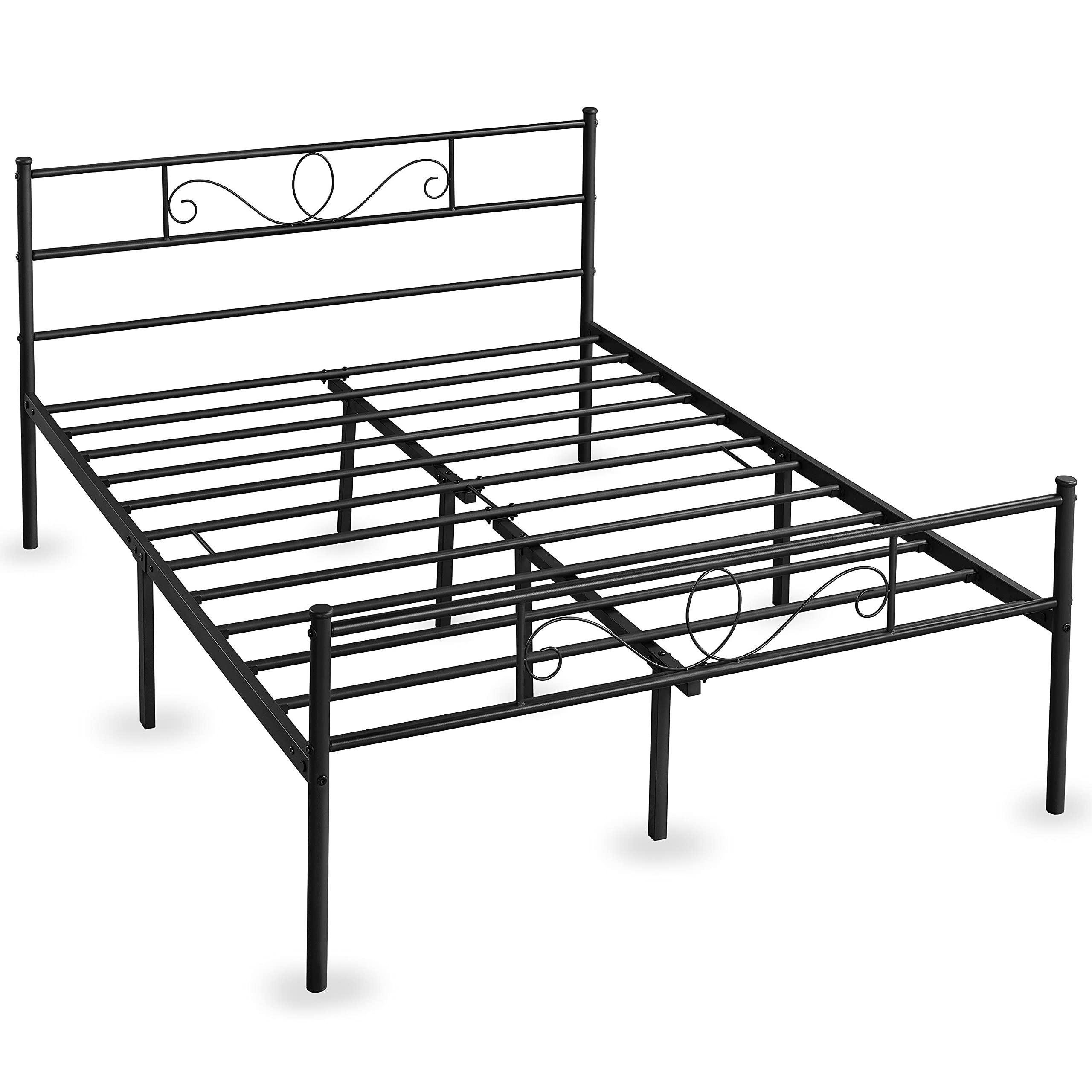 Yaheetech Cama de Metal Doble Grande para Colchón de 135 x 190 cm - Estructura Industrial de Hierro