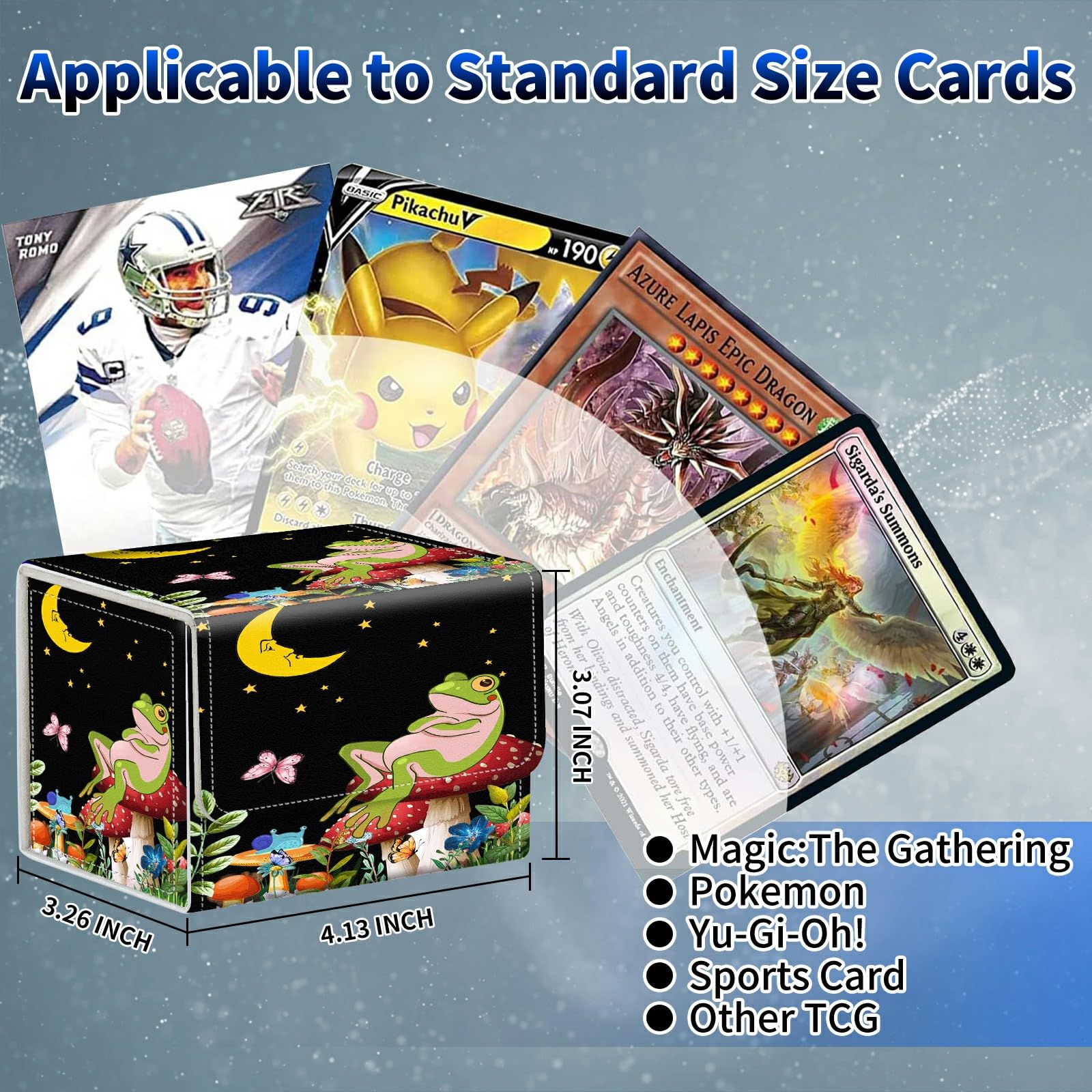 Amazon.com: Dikoer Card Deck Box, MTG Commander Deck Box for Trading Cards,  100+ Sleeved Cards with PU Leather Magnetic Card Storage Box for TCG CCG  Magic Cards