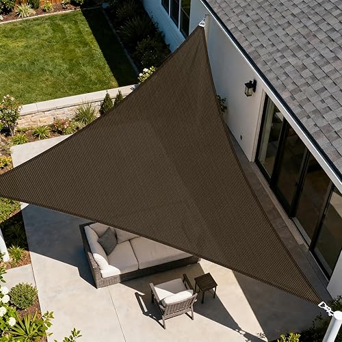 Windscreen4less - Sombra para el sol rectangular para toldo con grado comercial (garantía de 3 años) personalizado, Marrón