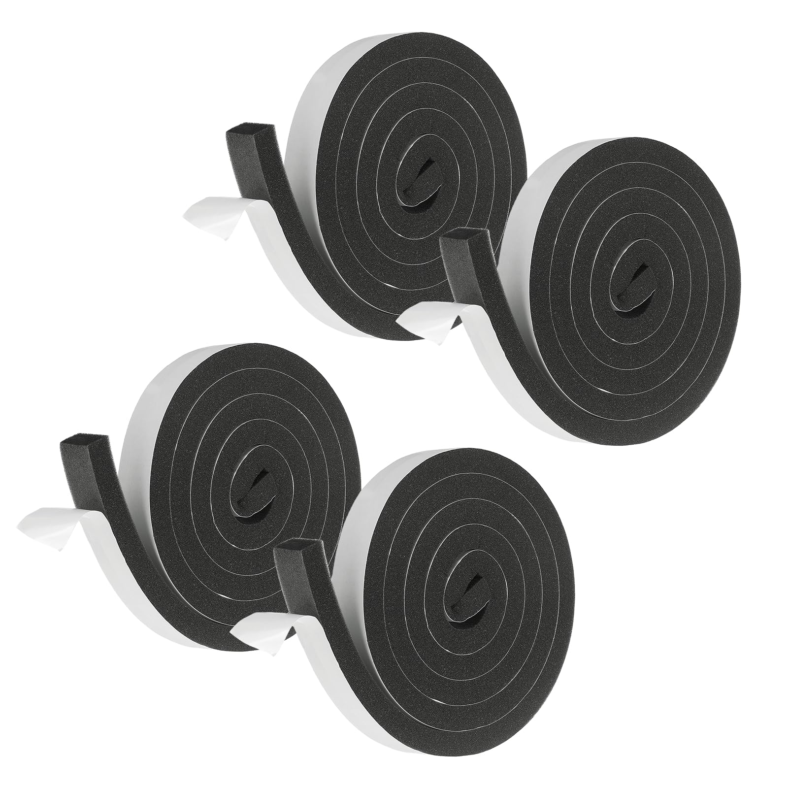 sourcing map Weather Stripping Door Seal, 4 Rolls 30mm x 15mm Adhesive Foam Tape Seal Soundproof Insulation Strips for Door Frame Window Gaps (26 Feet Total, 6.5 Feet/Roll)