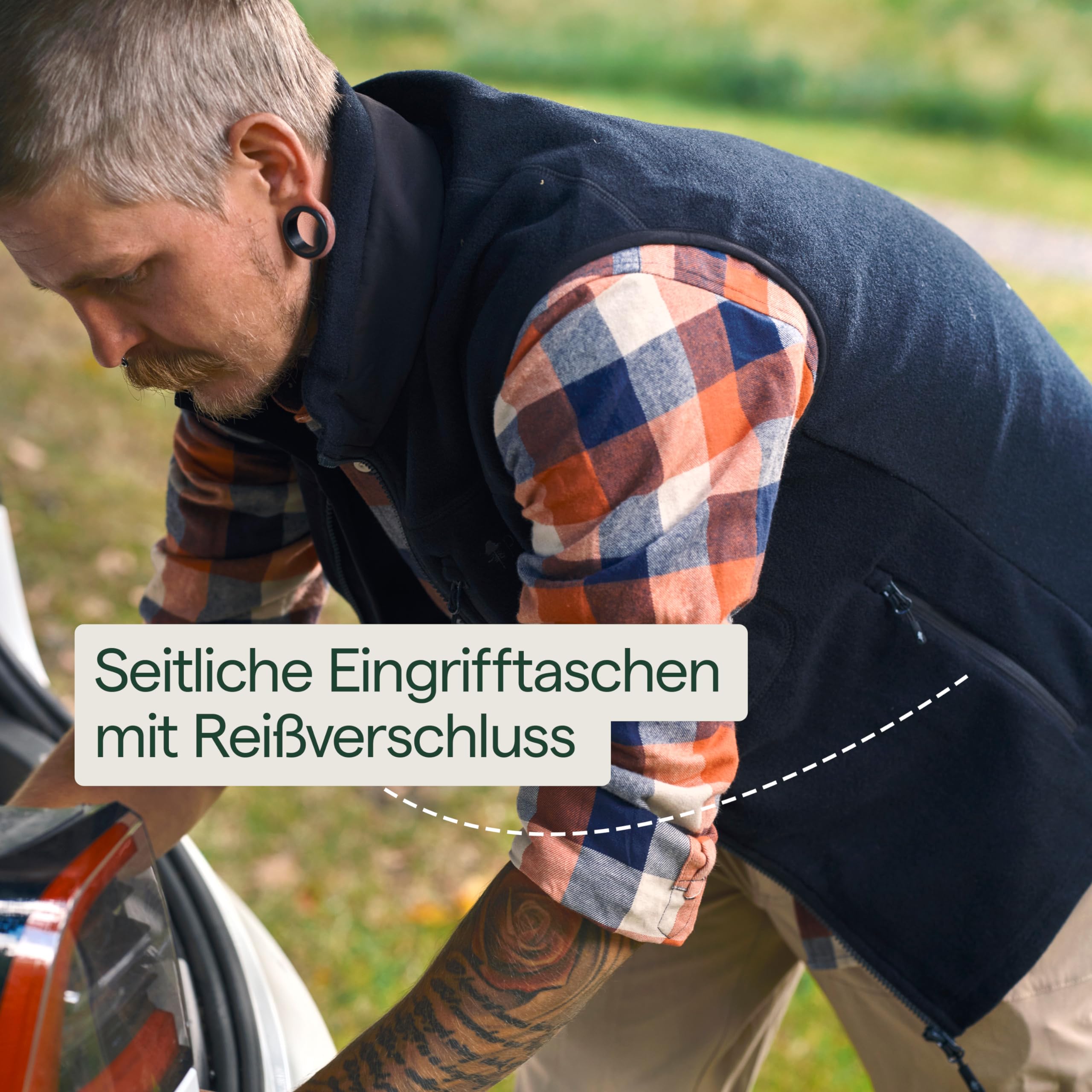 Pinewood Herren Fleeceweste, ärmellose grün, schwarz, oder blaue Outdoor Weste aus 100% übergebliebenen Stoffe, ideales Fleece für die Jagd und zum Wandern