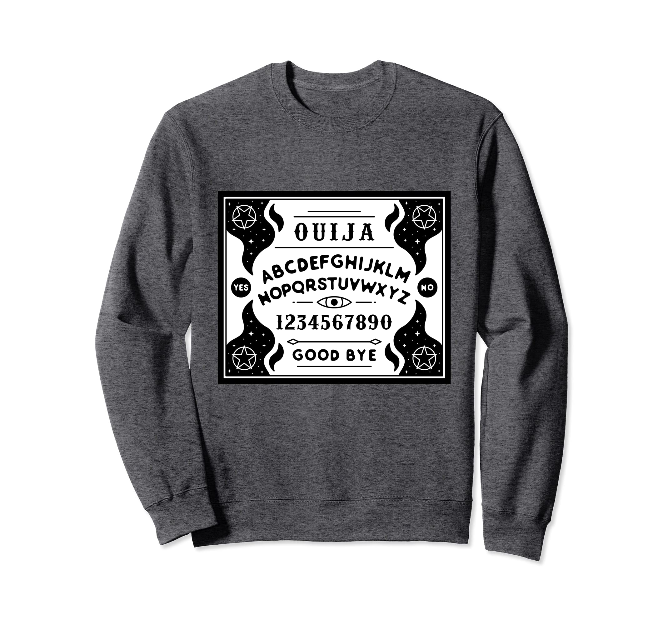 Ouija Board Creepy Horror Game Playing Halloween Art Sweatshirt, Grey