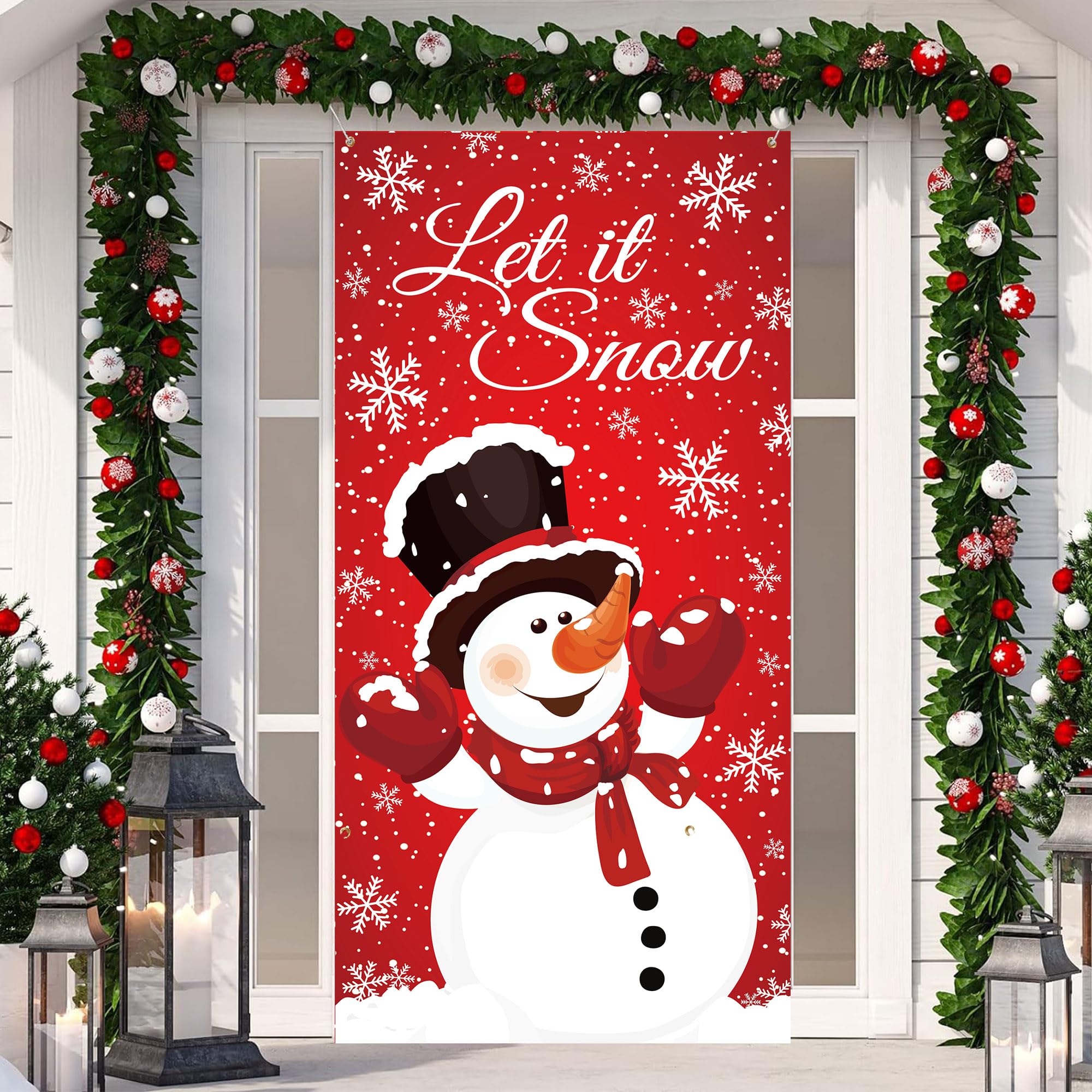 Kerst Deur Cover Deur Vakantie Feest Decoratie Sneeuwpop Deur Opknoping Deur Cover Decoratie Op Voorraad