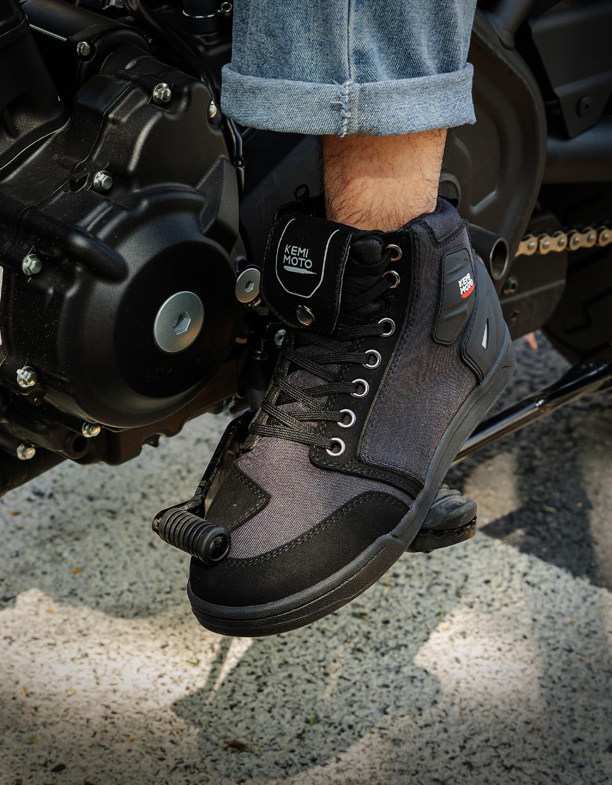 KEMIMOTO Botas Moto Hombre, Informales con Almohadillas de Cambio Reforzadas, Transpirables