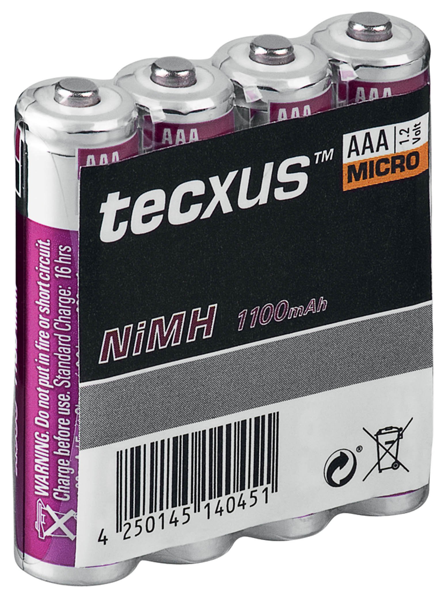TecxusNiMh Micro Battery 1.2 V 1100mAh Pack of 4)
