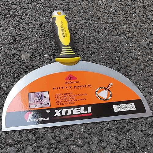 Miniatura 4 de ESreake Paquete de 6 espátulas de masilla de 8 pulgadas con mango ergonómico de plástico para pegar pintura, pared, azulejos, herramientas de metal,