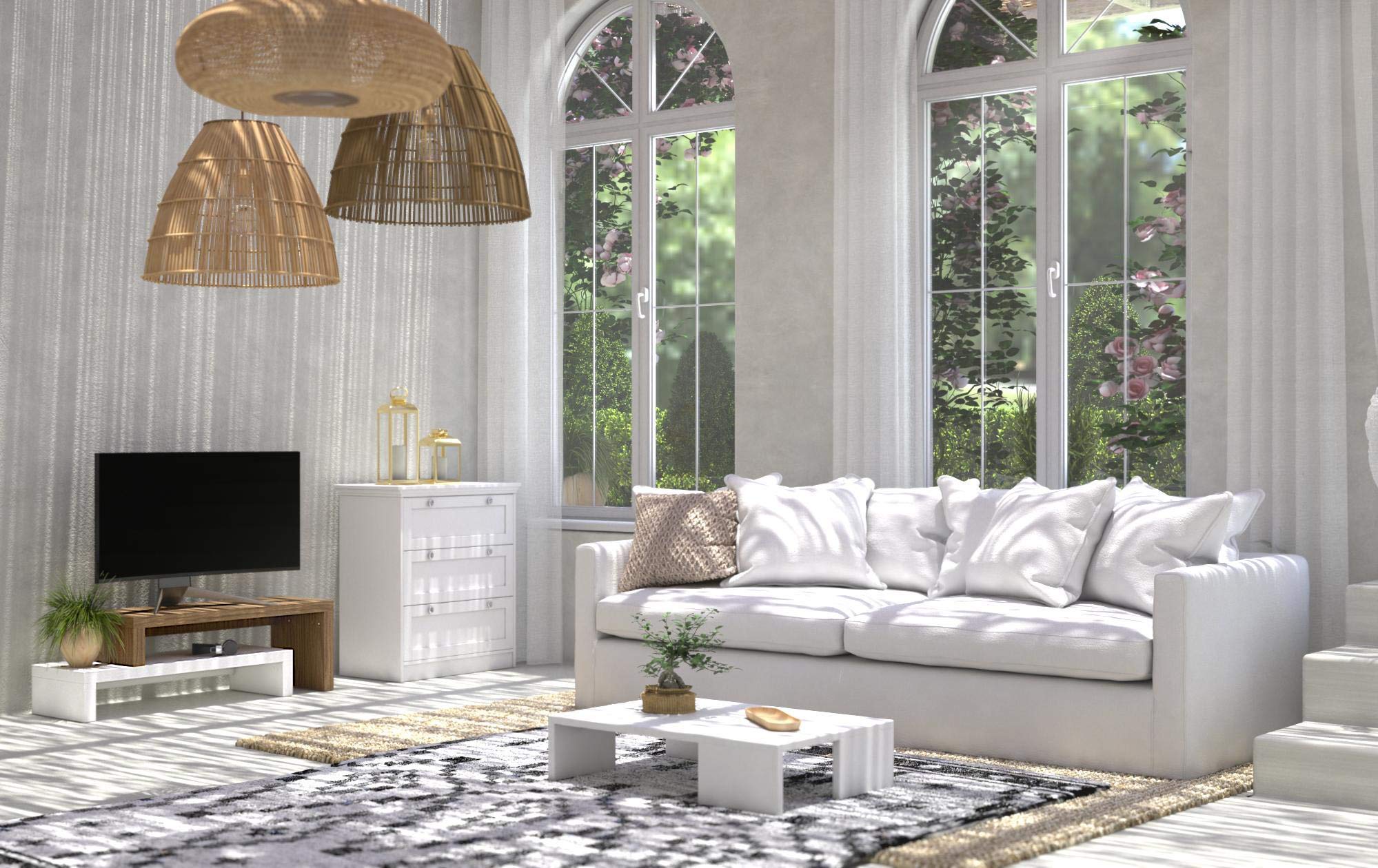Symbiosis Cliff Mobile TV allungabile, Rovere e Bianco, 125/235x38x20 Symbiosis Cliff Mobile TV allungabile, Rovere e Bianco, 125/235x38x20