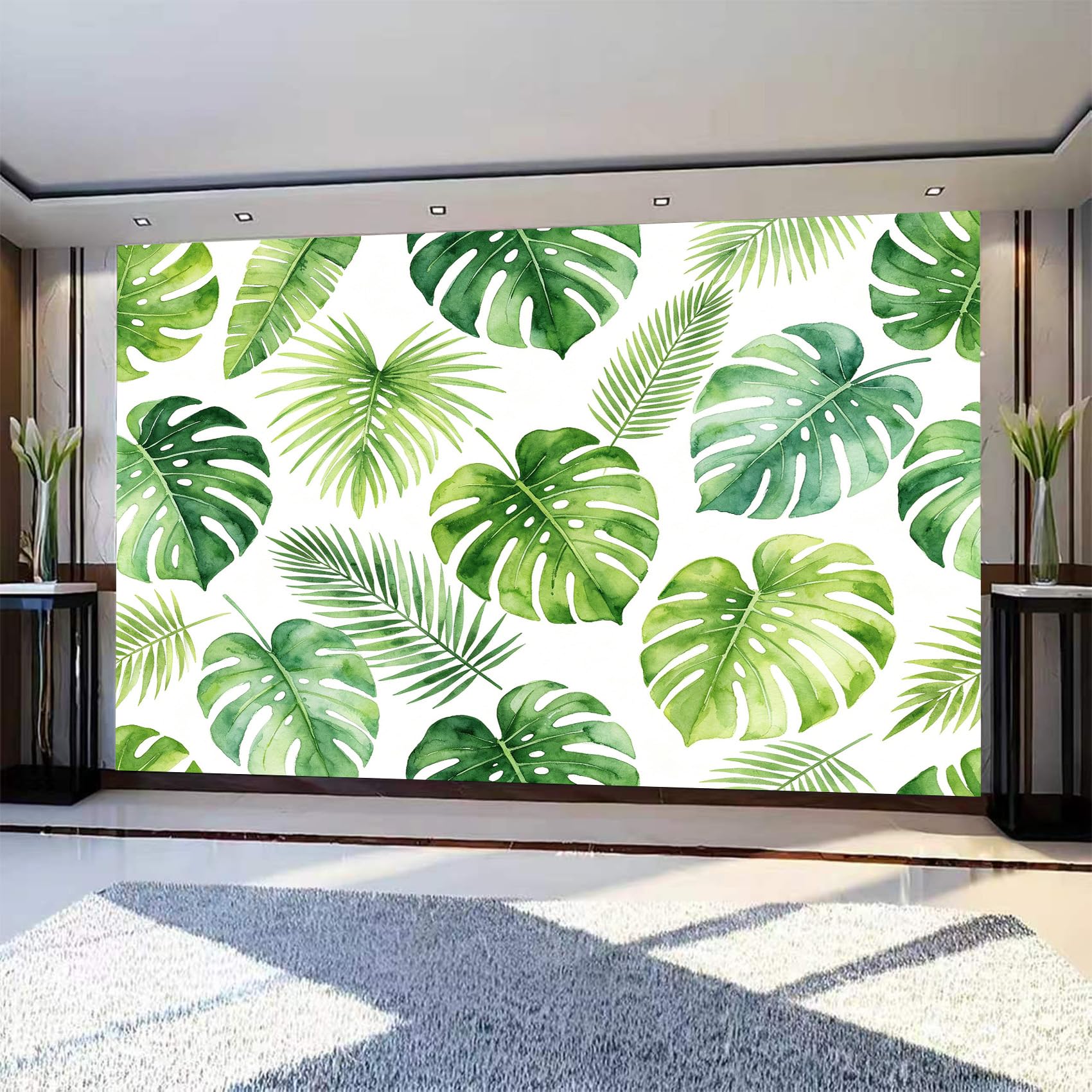 Papier peint panoramique 3D pour un salon moderne style jungle m2071