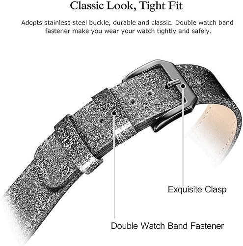 Vista 22 de Correa de piel compatible con Samsung Galaxy Watch 3 de 41 mm / Galaxy Watch Active de 40 mm / Active 2 44mm / Galaxy Watch de 42 mm, 20 mm de piel