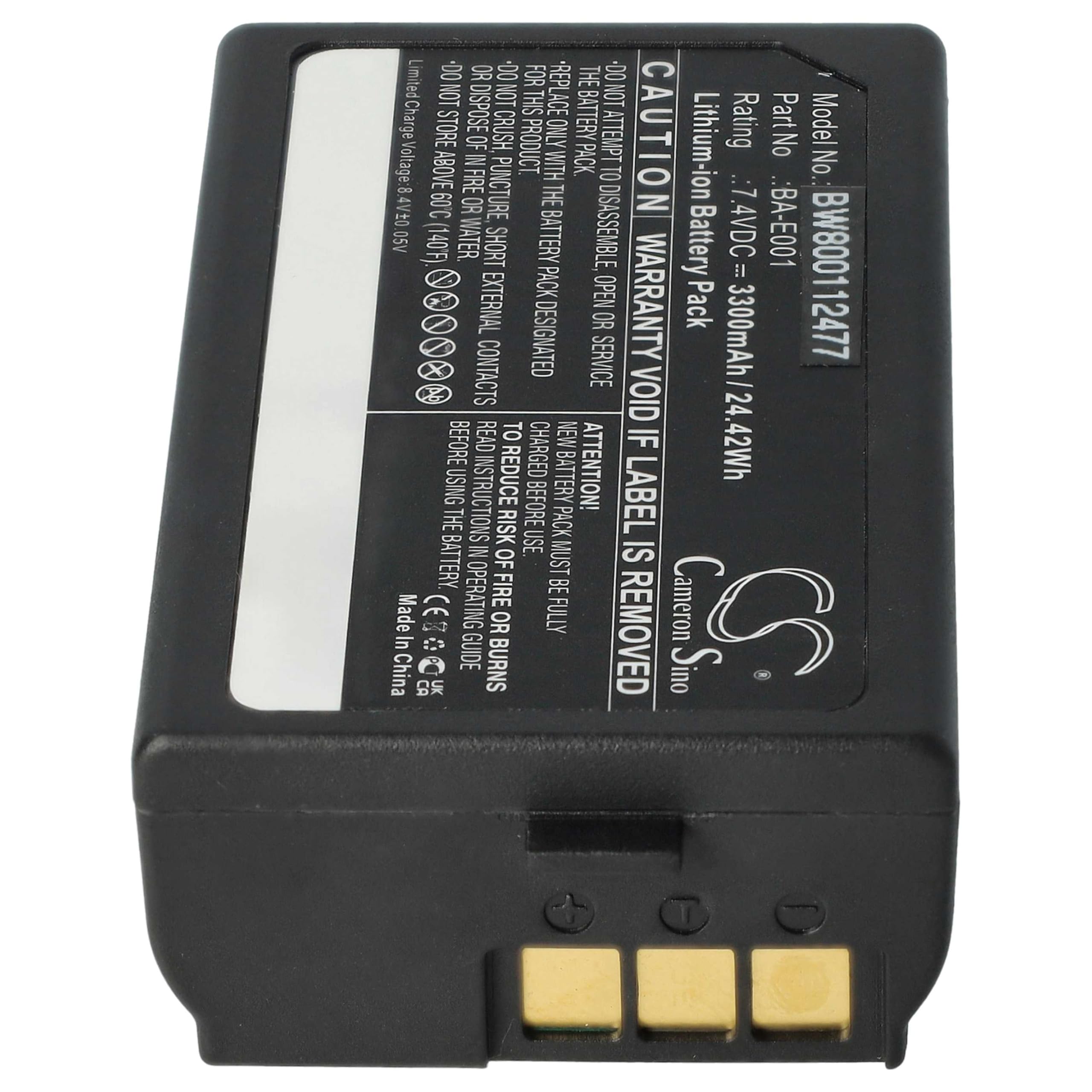 vhbw Akku Ersatz für Brother PJ7, BA-E001 für Drucker Kopierer Scanner Etiketten-Drucker (3300 mAh, 7,4 V, Li-Ion)