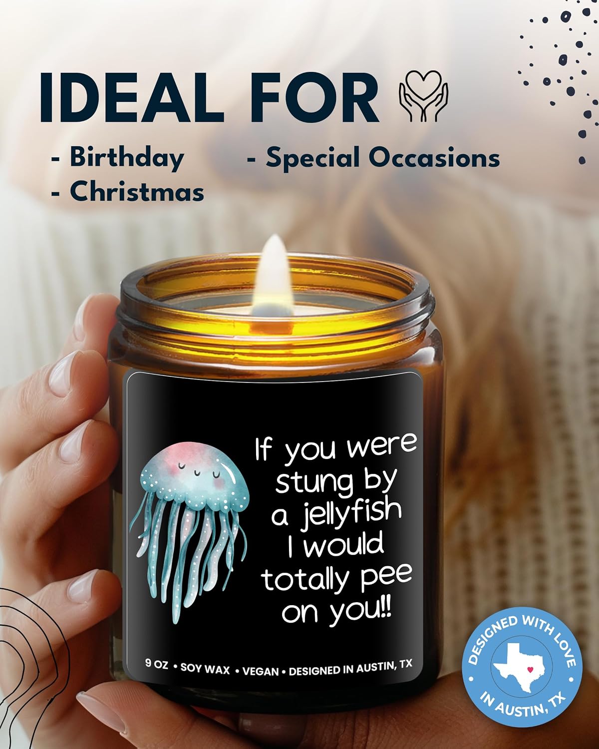 Funny Friendship Candle, If You were Stung by a Jellyfish, Funny Gifts for Friends Adult Humor, Best Friends Gifts for Friend Women Unique, Birthday, Christmas, Gift-Ready