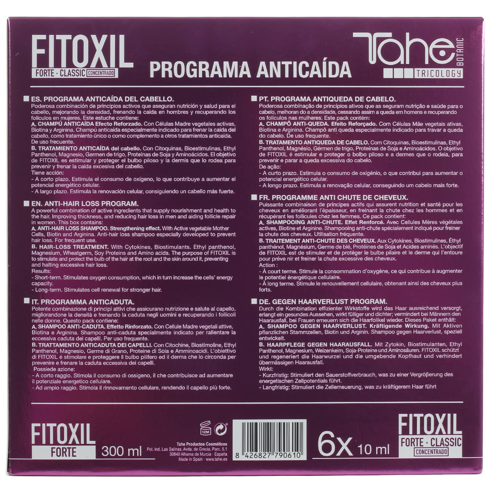 TAHE PACK FORTE CLASSIC CONCENTRATO (SHAMPOO+ TRATTAMENTO FITOXIL 6 x 10 ml)