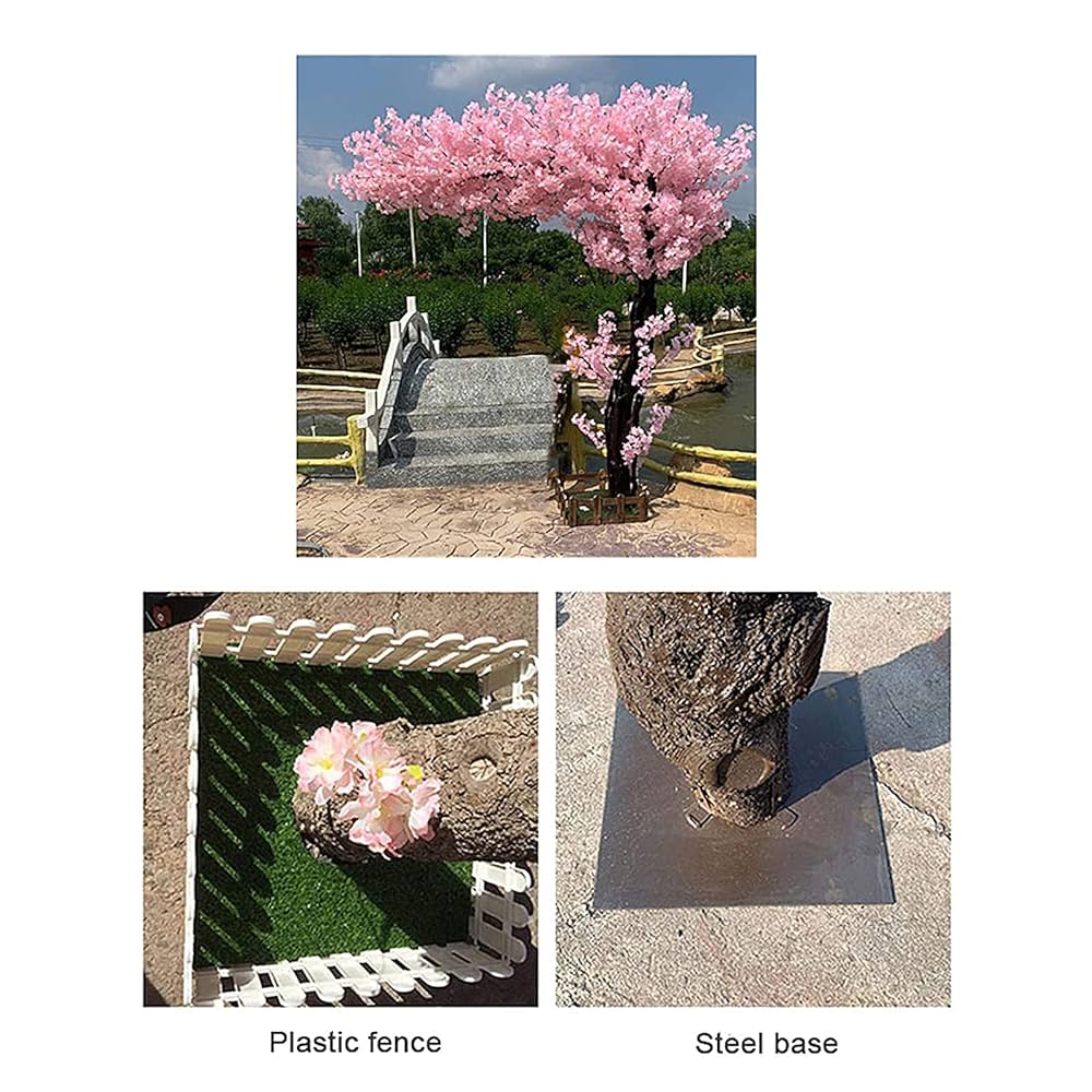 5FT Artificial Cherry Blossom Tree, Pink Fake Flower Tree, Faux Floral Plant Artificial Handmade Blossom Trees FQZOL_YBRP3L6Y-WLS - The Home Depot