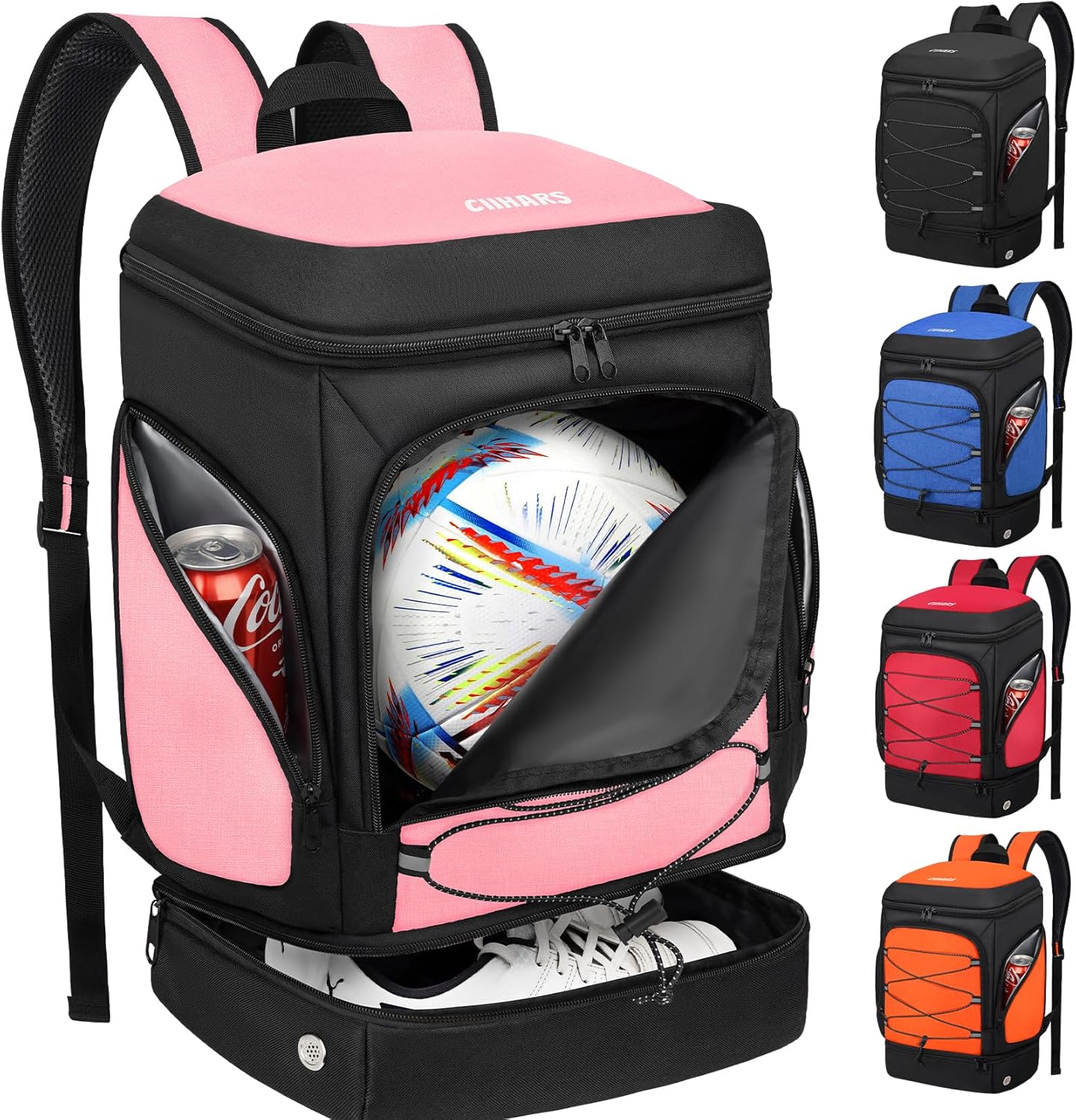 Soccer Bag - Soccer Backpack with Ball Holder,Sport Equipment Bags gifts for soccer stuff Water resistant Includes Separate Cleat Fit Basketball Volleyball Football