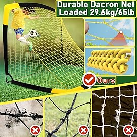 Happy Jump Soccer Goal Pop Up Foldable Soccer Net for Backyard, 2 Set (5X3.6 FT, 2 Set)