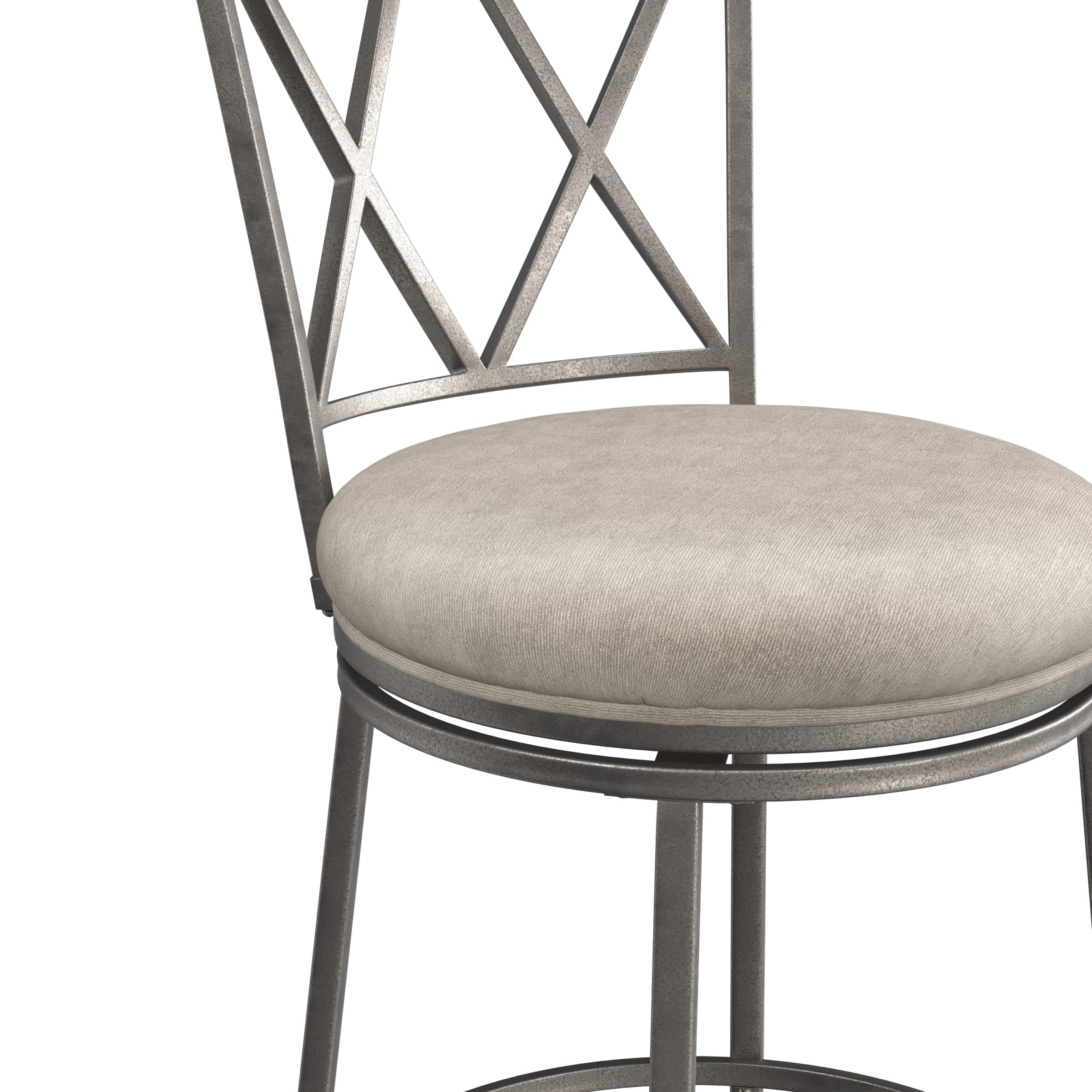 Hillsdale Stewart Indoor/Outdoor Swivel Bar Stool, Barstool, Aged Pewter