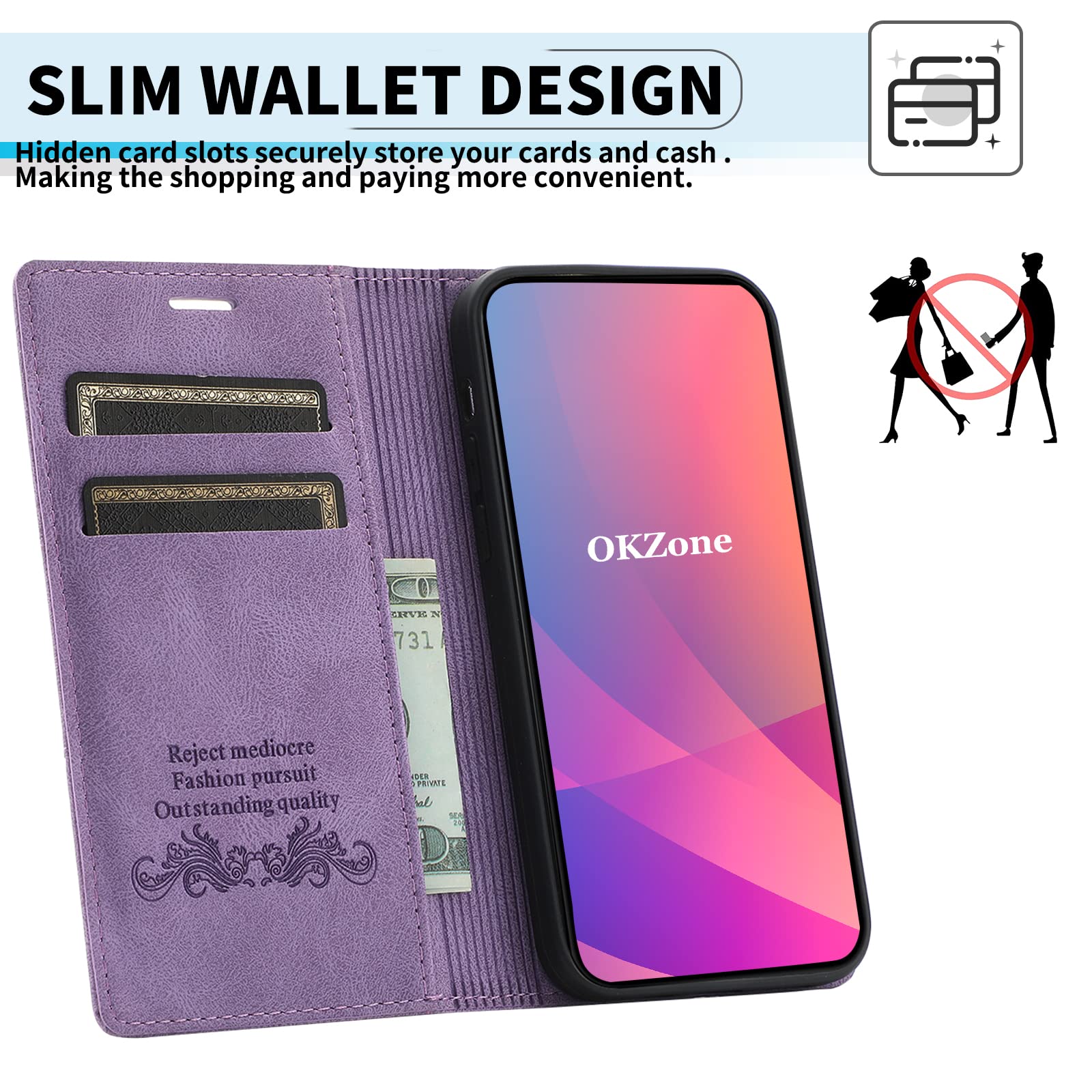 WAURZ Cover per Samsung Galaxy A34 5G, Custodia Cover Pelle Libro Portafoglio con Porta Carte