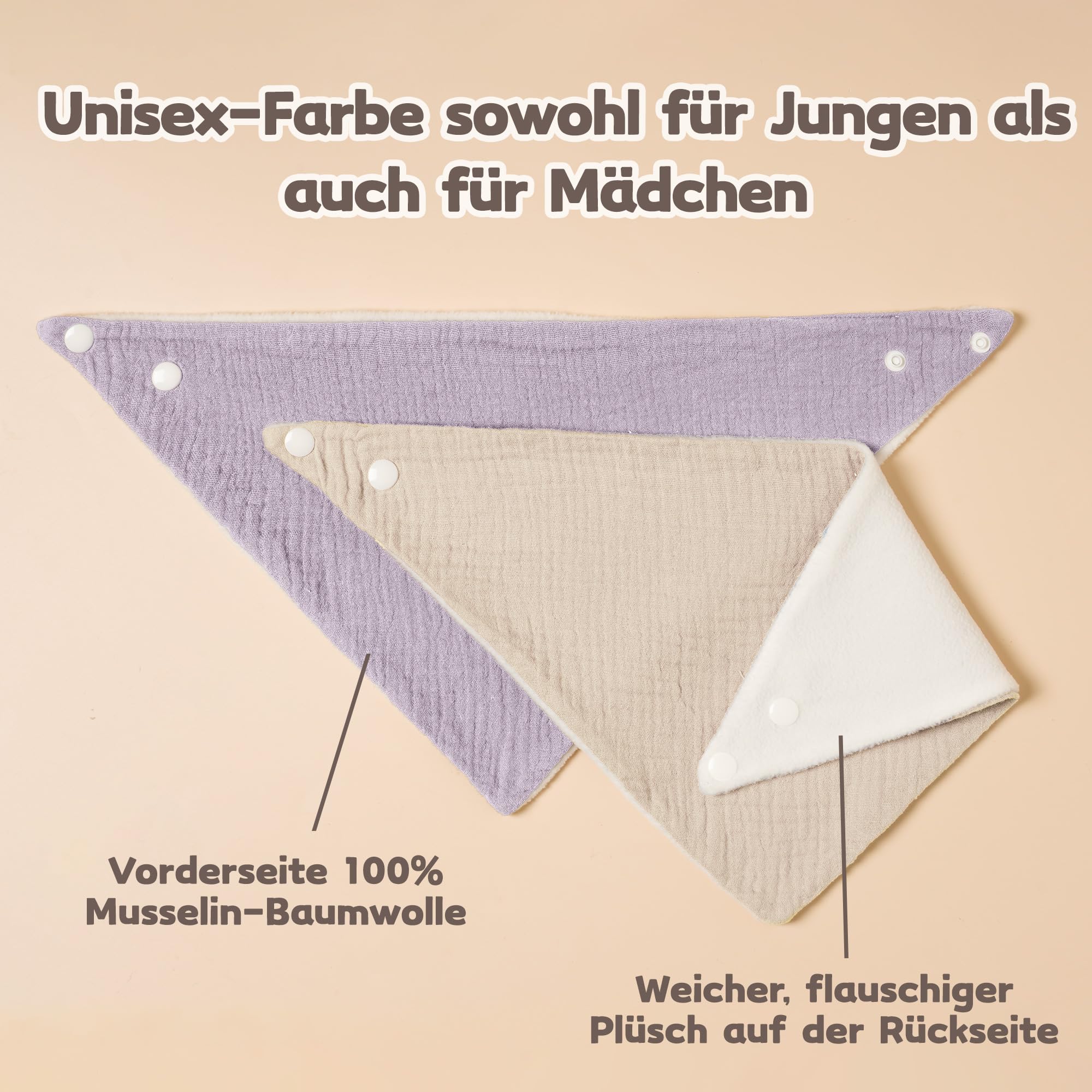 Susurration Bébé Bavoirs Bébé Mousseline Bandana Bave Bavoirs pour Unisexe Bébé Filles Garçons Bave et Dentition 6pack