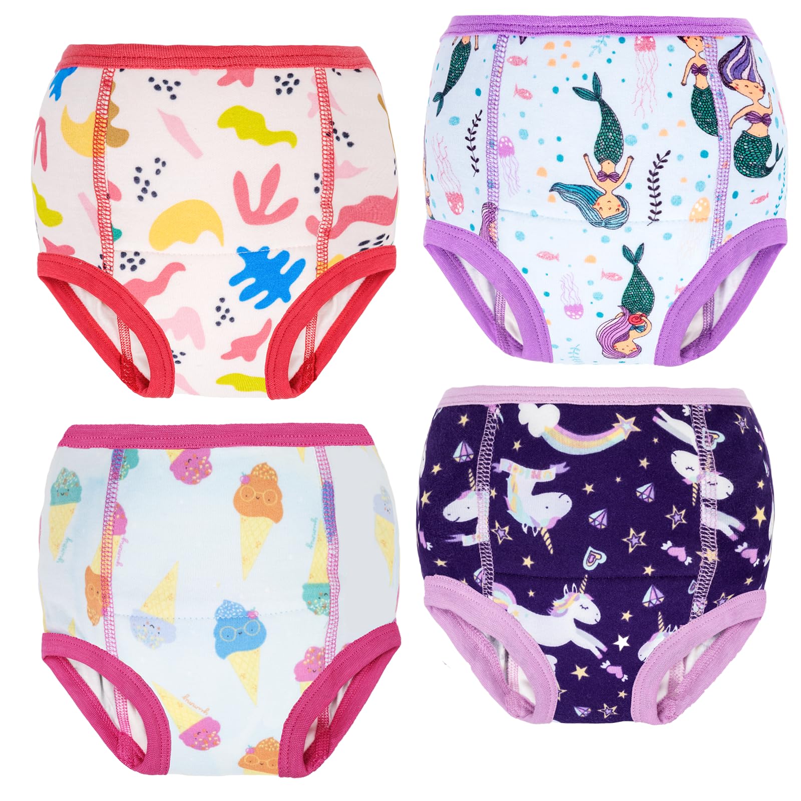 MOEMOE BABY Mutandine pre-vasino 4 pezzi, Mutandine per Töpfchentraining, Biancheria intima lavabile per bambini, Mutandine per bambini per ragazzi e ragazze, 2-9 anni, 7 Jahre